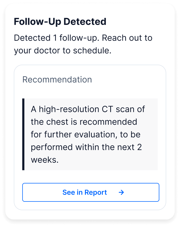 Follow-up Detected highlighted in MyCare Navigator