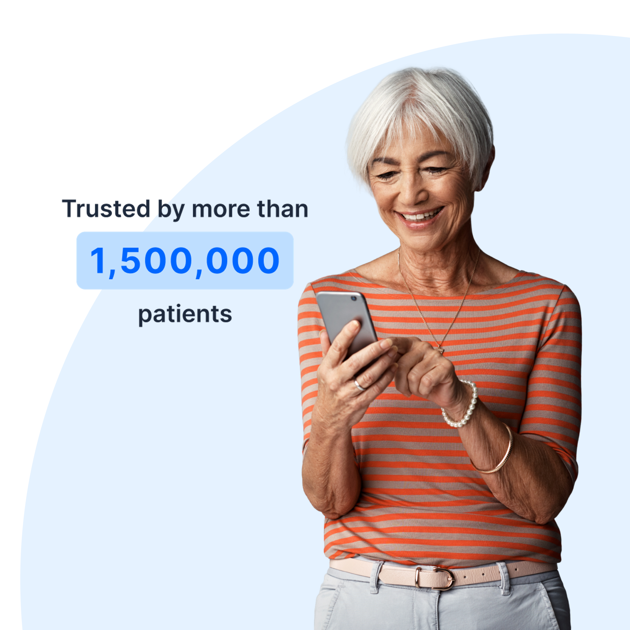 Woman using PocketHealth on her phone