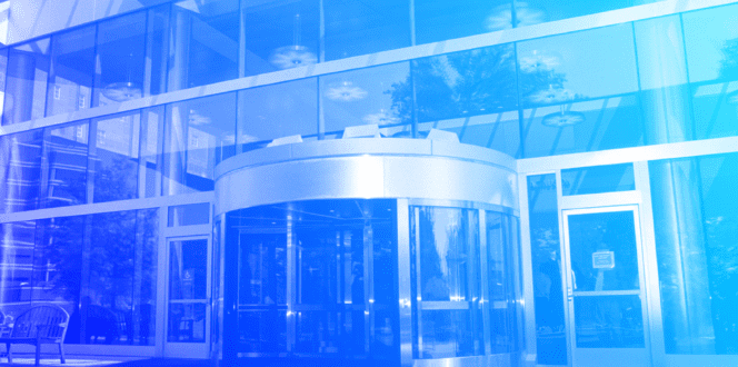 front entrance to building