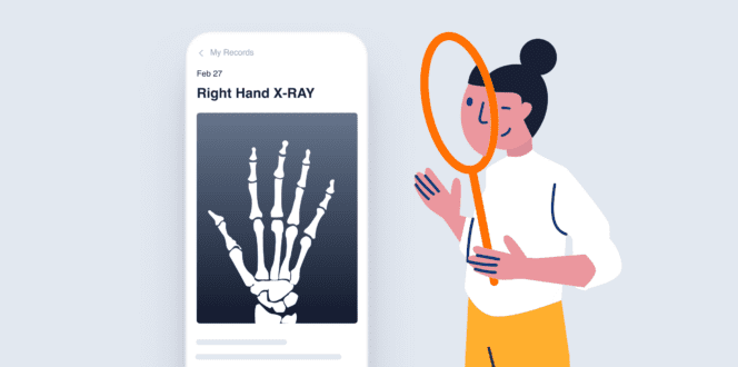 illustration of person magnifying