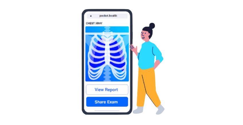 Illustration of x-ray on mobile device