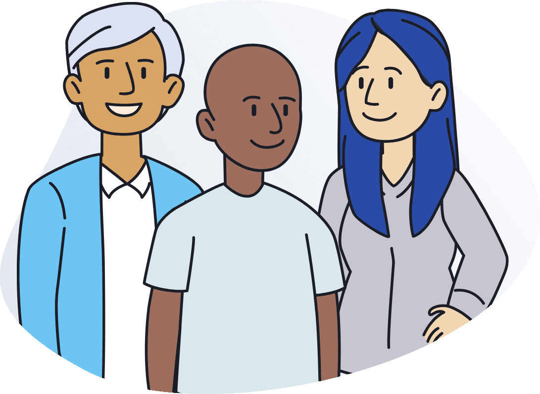 Illustration of 3 people