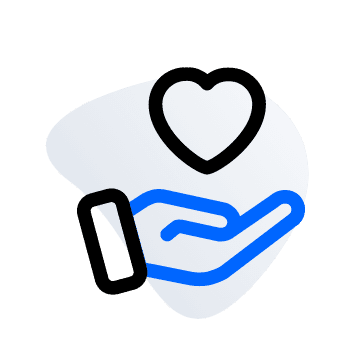 hand holding a heart icon