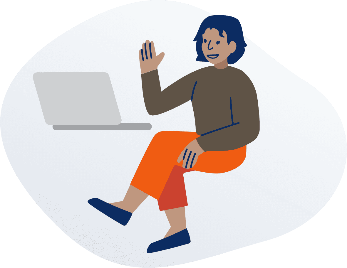 illustration of person in a virtual meeting