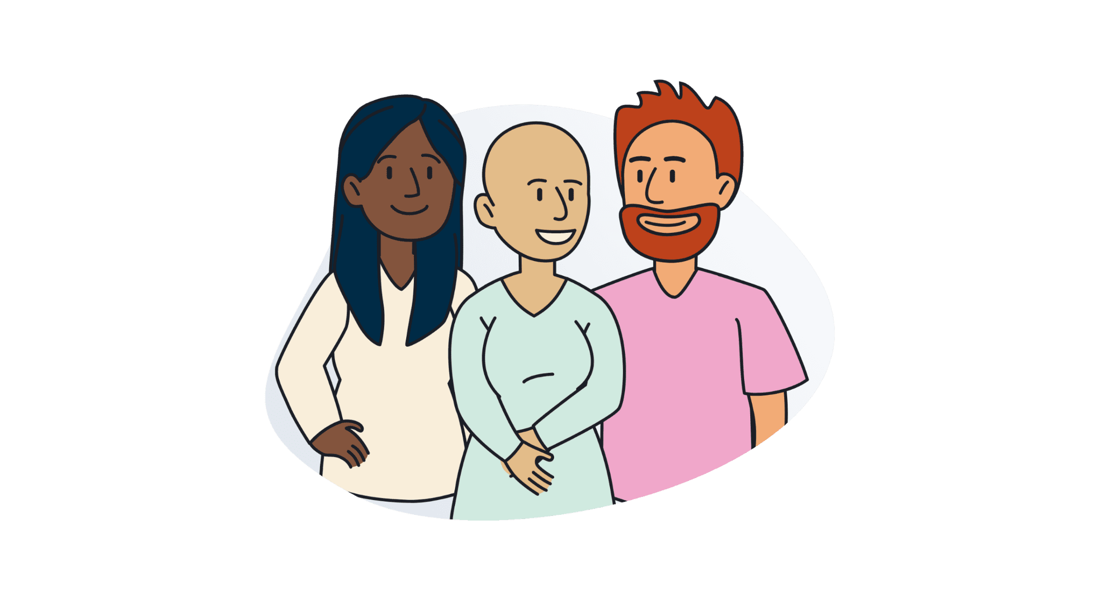 Illustration of three people