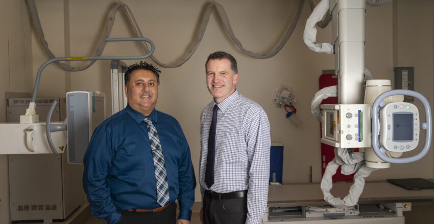 "John Heikoop and Mike Sharma, Diagnostics department at Niagara Health "
