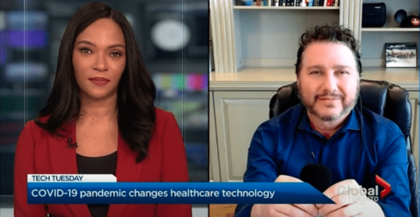 A side-by-side of a GlobalTV anchor and tech evangelist Marc Saltzman