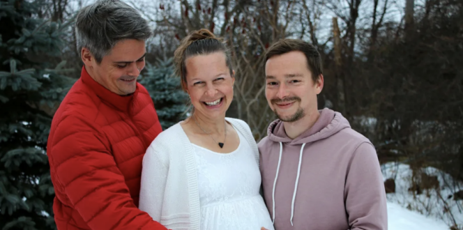 Surrogate mother, Sonja Martin with intended parents