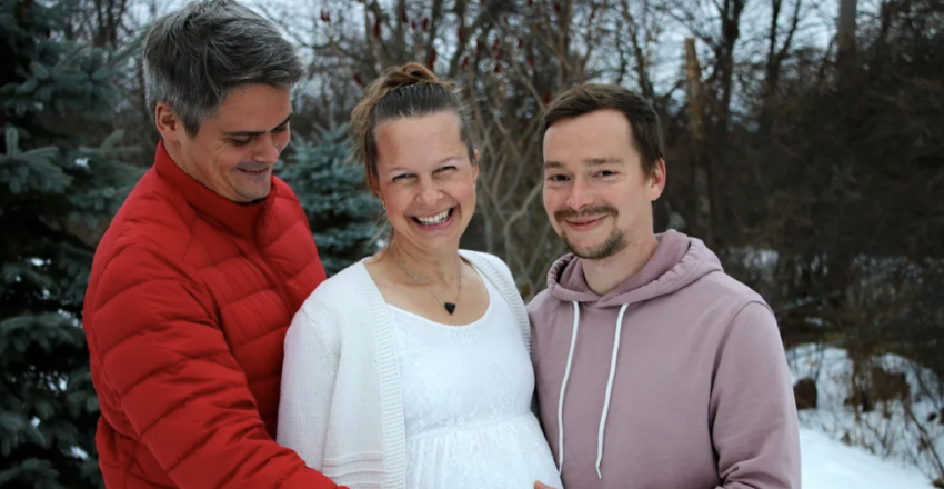 Surrogate mother, Sonja Martin with intended parents