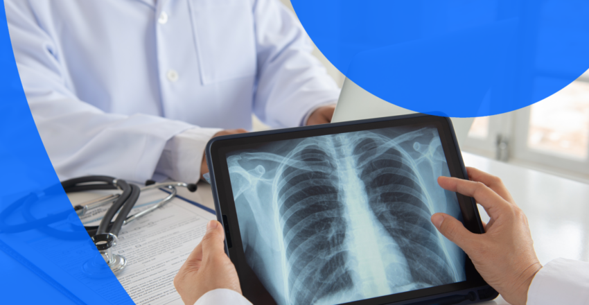 Lung CT Scan on a tablet