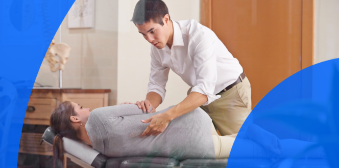 Chiropractor treating patient for spinal injury