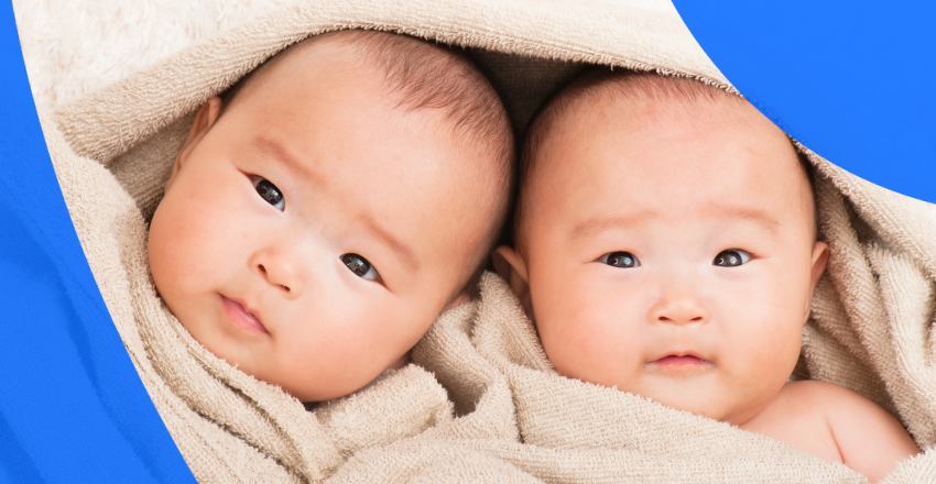 twin pregnancy ultrasound image of identical newborn twin boys