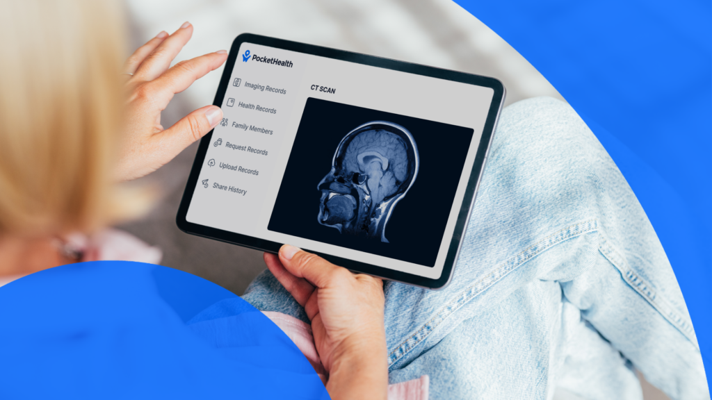 A patient accessing using PocketHealth to access their report