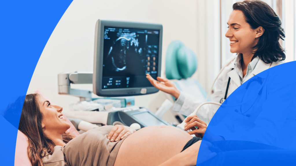 An technician performing a prenatal ultrasound