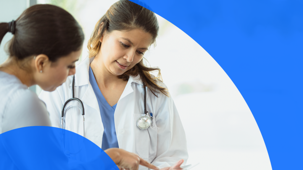 A patient and doctor talking