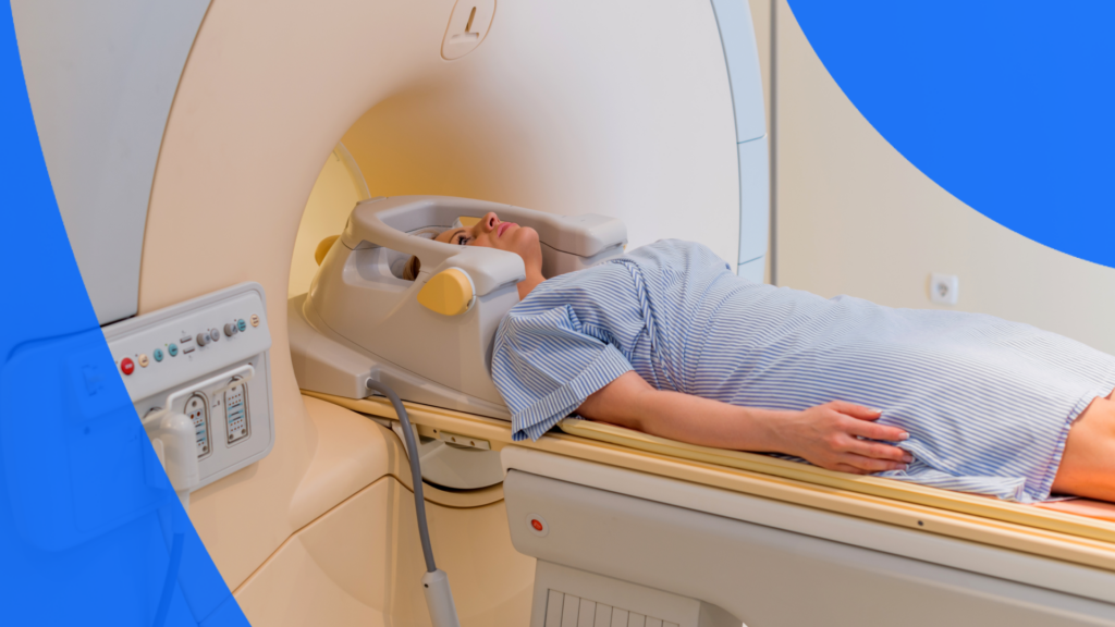 A patient getting a head MRI