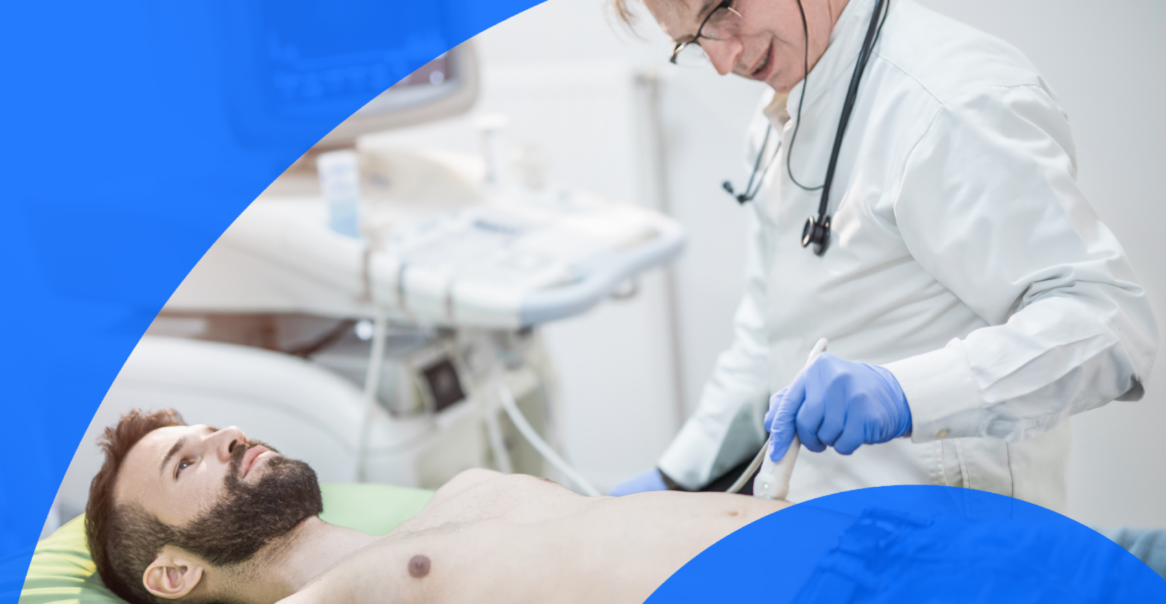 Patient getting an abdominal ultrasound