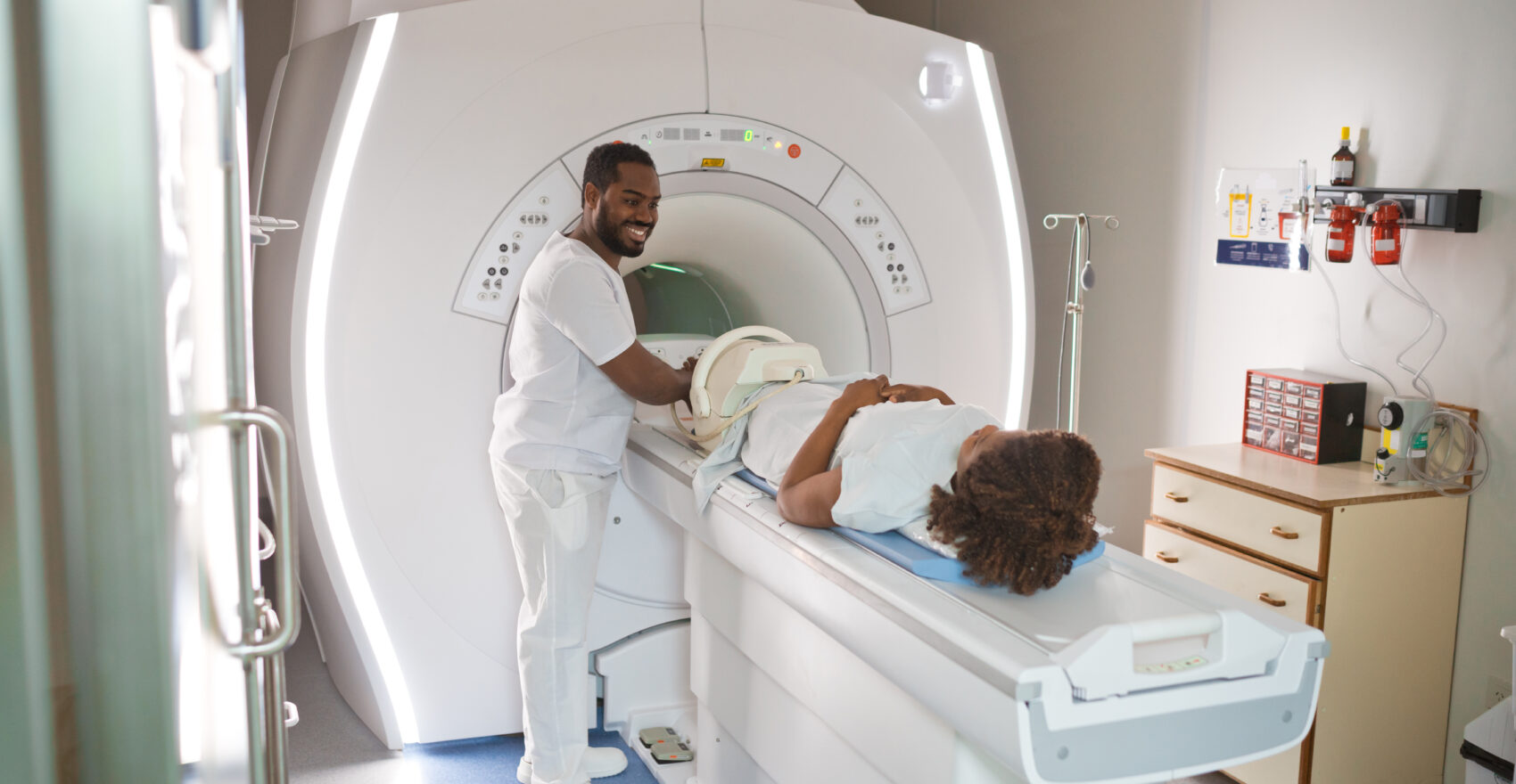 Patient getting an MRI