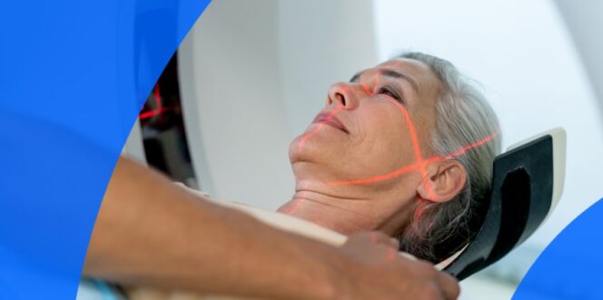 Person getting CT scan of the head