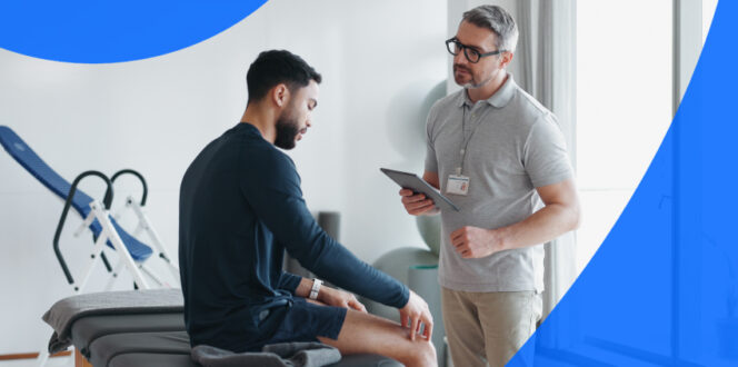 Patient and physiotherapist review health record ontario