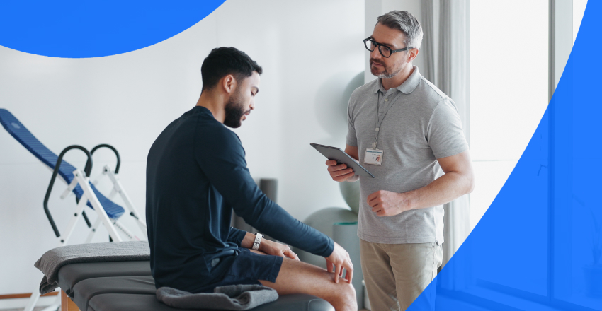 Patient and physiotherapist review health record ontario