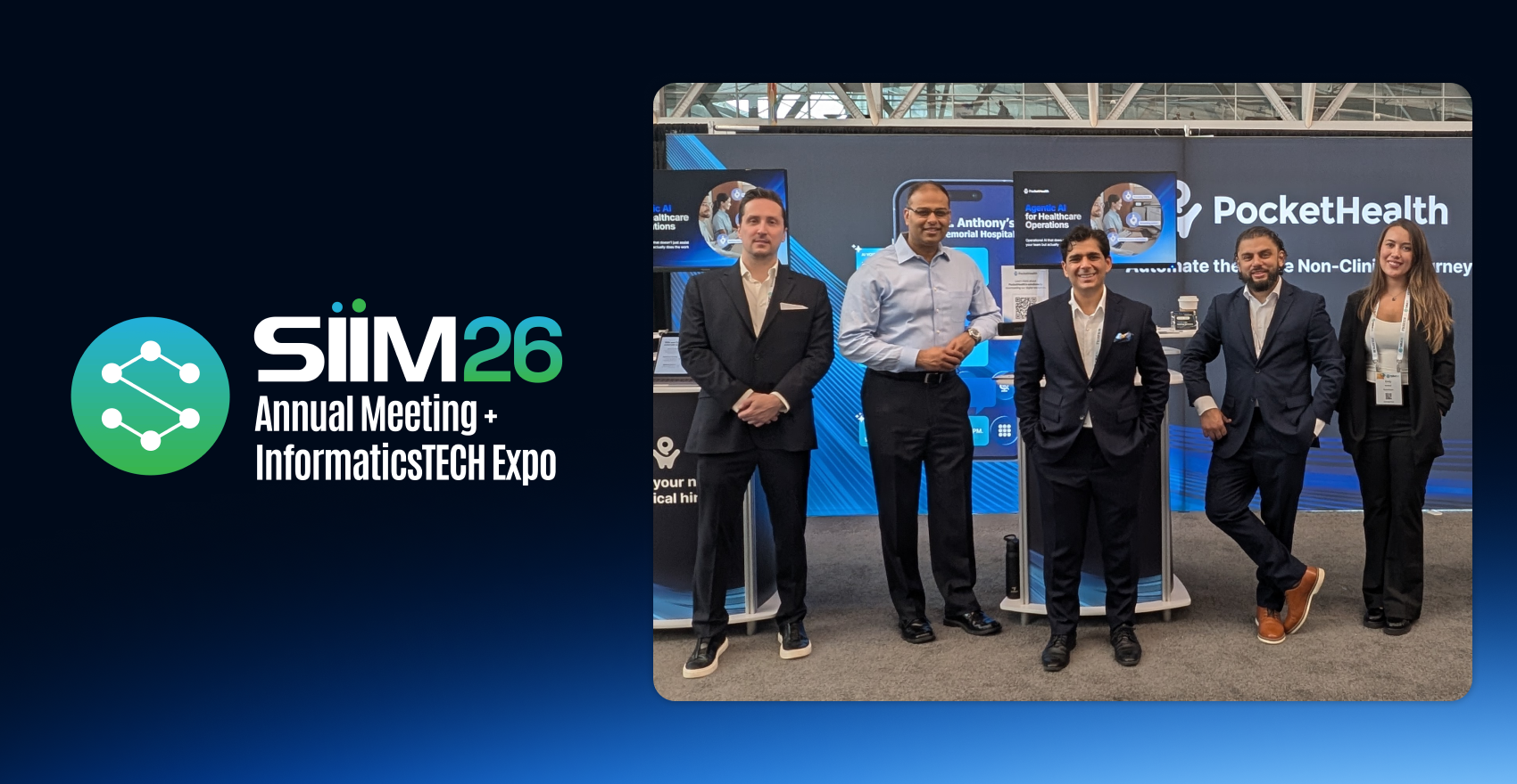 PocketHealth team at their exhibit booth at SIIM26.